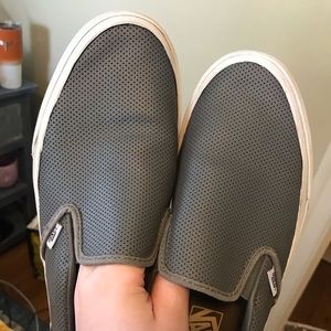 Gray Leather Vans